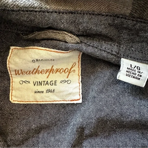 Weatherproof Vintage grey plaid long sleeve flannel button down shirt - Picture 8 of 14